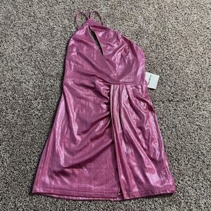 superdown Pink Metallic Mini Dress